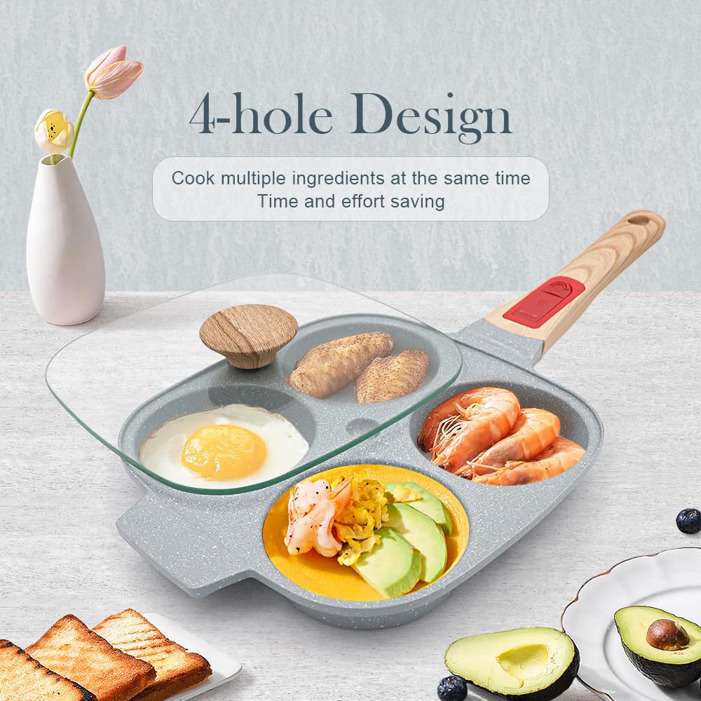 RANX INGST removable-handle egg pan blue illustrates easy storage and versatility