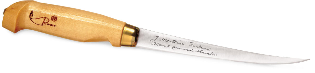Rapala 4-Inch Knife handle offers comfortable grip for extended filleting sessions