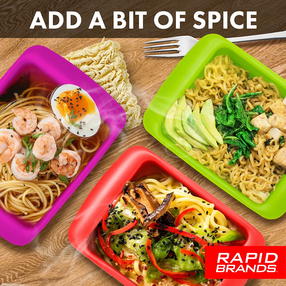 Rapid Ramen Cooker heat-resistant handles enable safe microwave removal