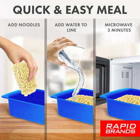Rapid Ramen Cooker with water fill line visible guiding portioning