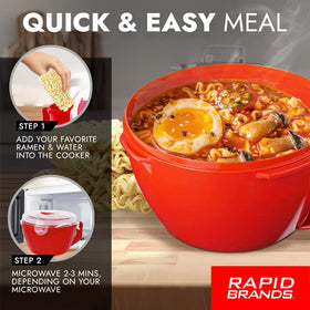 Rapid Soup Mug in microwave-ready setup for quick hot meals.