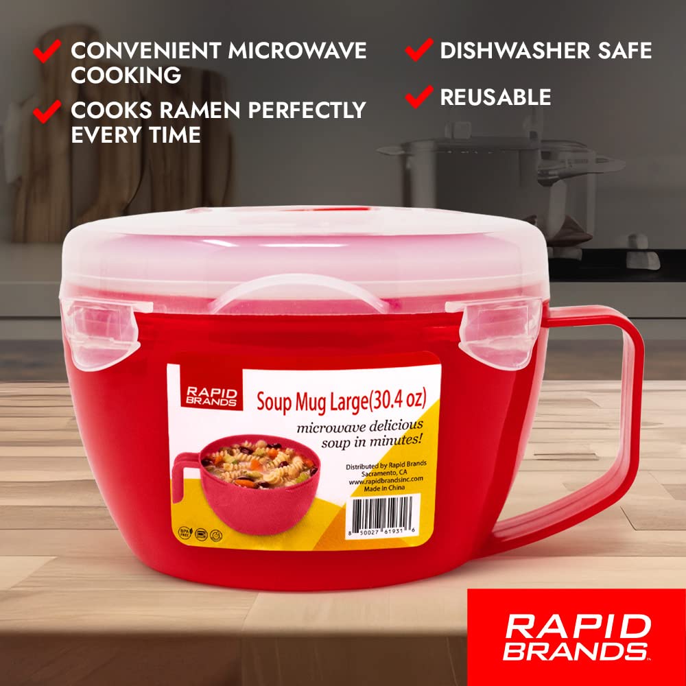 Rapid Soup Mug with portable design ideal for travel and dorms.