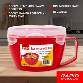 Rapid Soup Mug with portable design ideal for travel and dorms.
