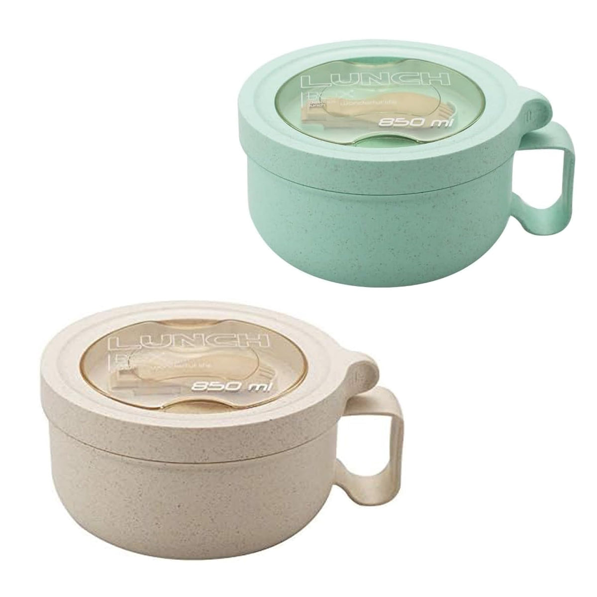 Rarapop 2-pack microwave soup bowl with lids ready for reheating leftovers.