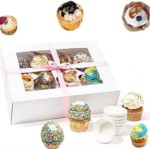 Rarapop box dimensions 12.8 by 10 by 3.5 inches with deep insert for cupcakes