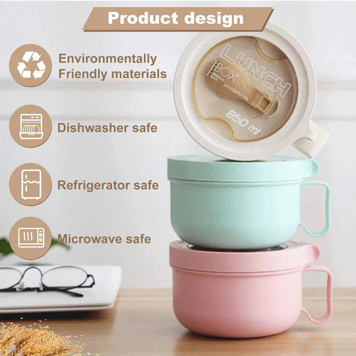 Rarapop soup bowl side-handle for easy grip during meals.