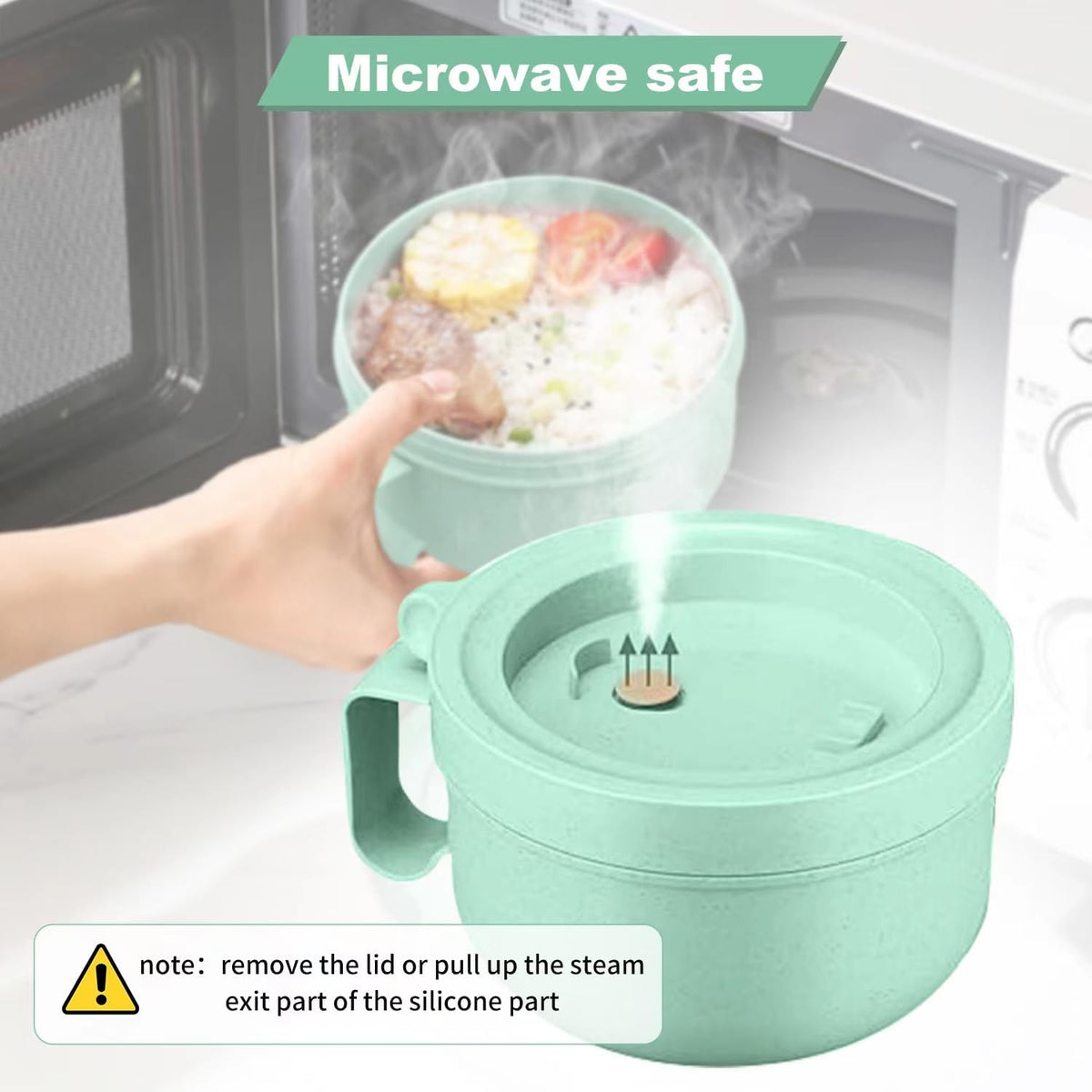Rarapop twist-lock lid preserves heat and minimizes splashes during meals.