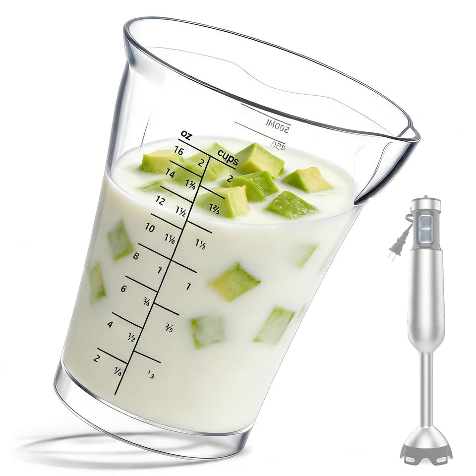 Ratiekc blender measuring cup 16oz with clear markings for precise blending.
