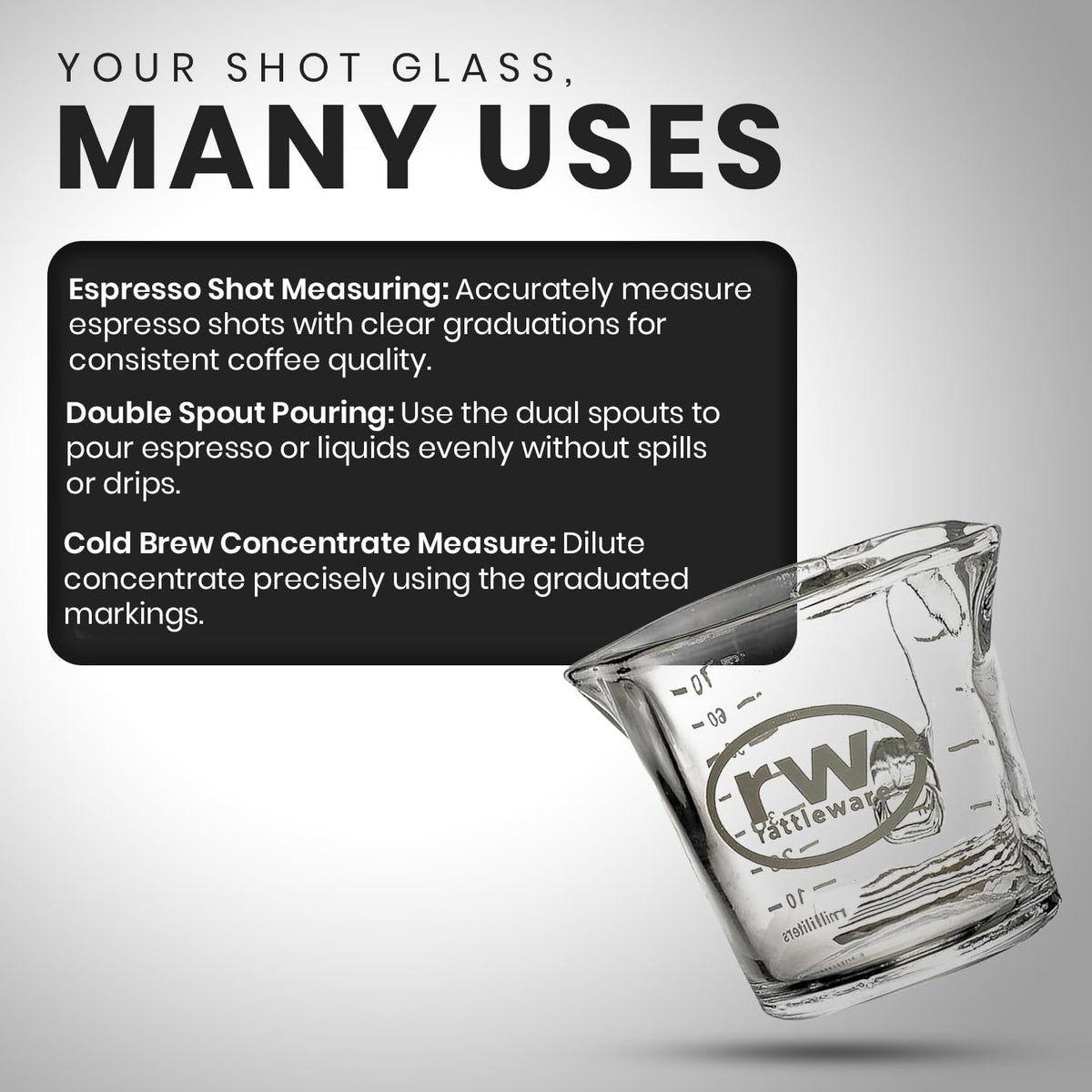 Rattleware elegant shot glass enhances table presentation during gatherings.