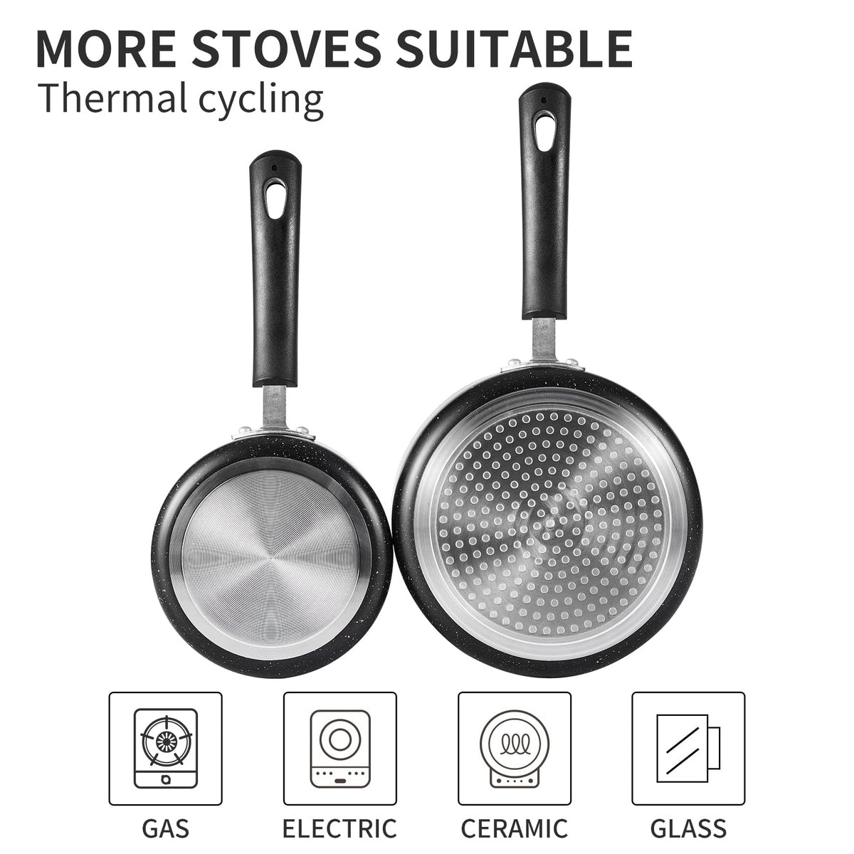 RATWIA 2-quart saucepan front view, great for simmering sauces and pasta.