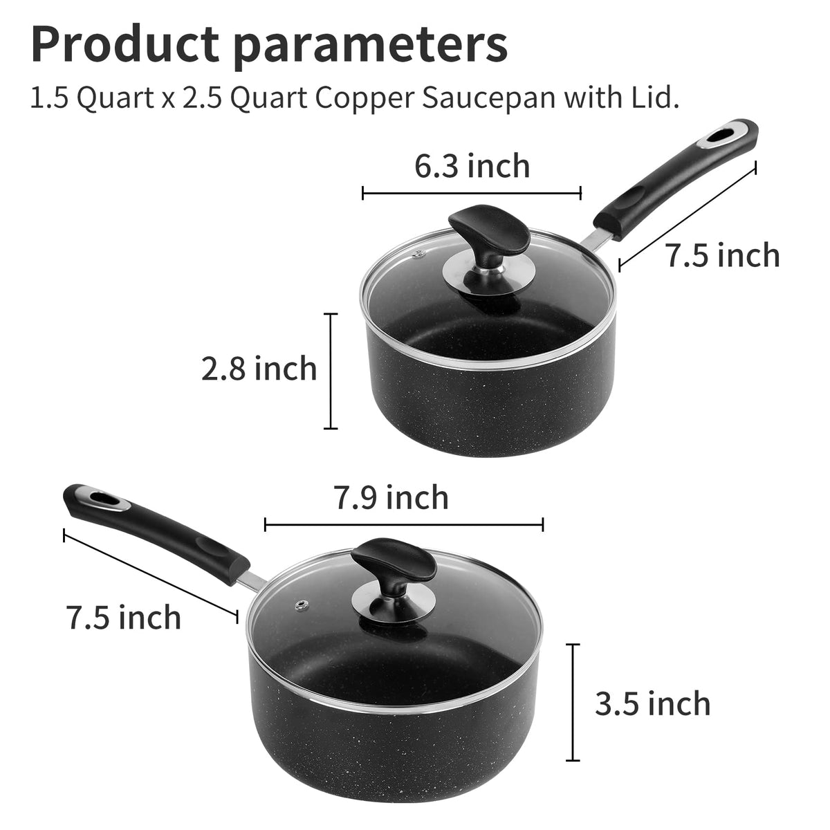 RATWIA saucepan with tempered glass lid preserves flavor during cooking.