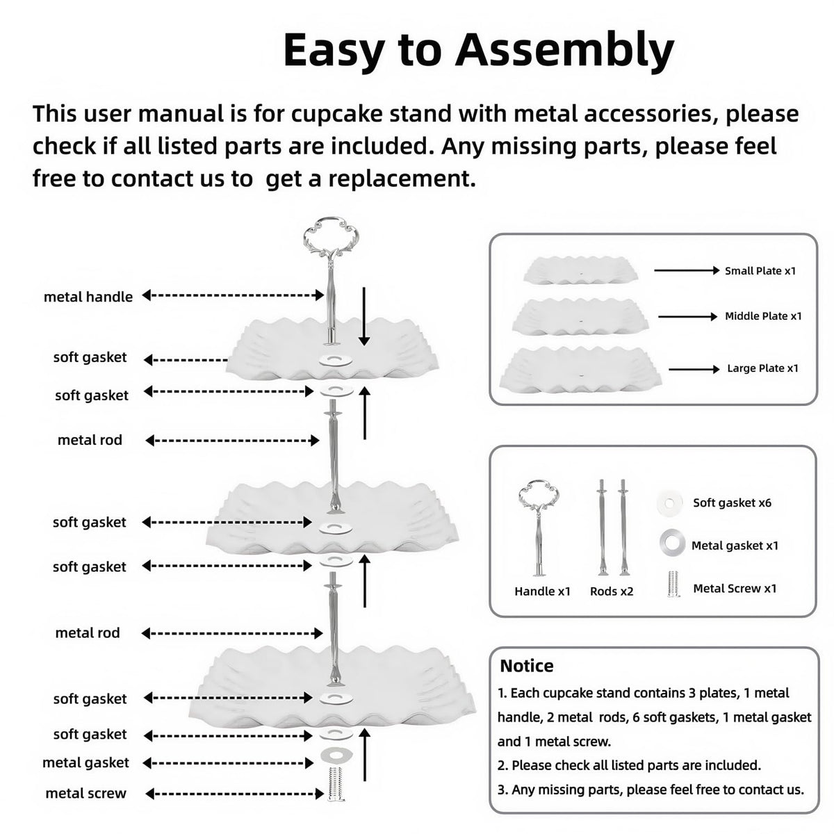 RAUVOLFIA gold connectors provide sturdy support for the 3-tier stand.