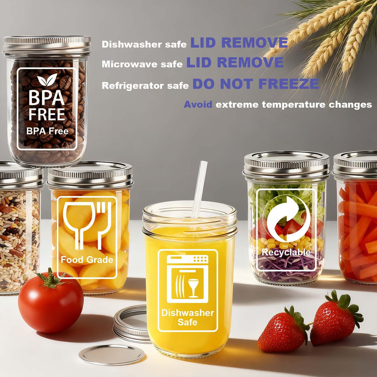 Ravflaw mason jar with band and lid offering airtight storage