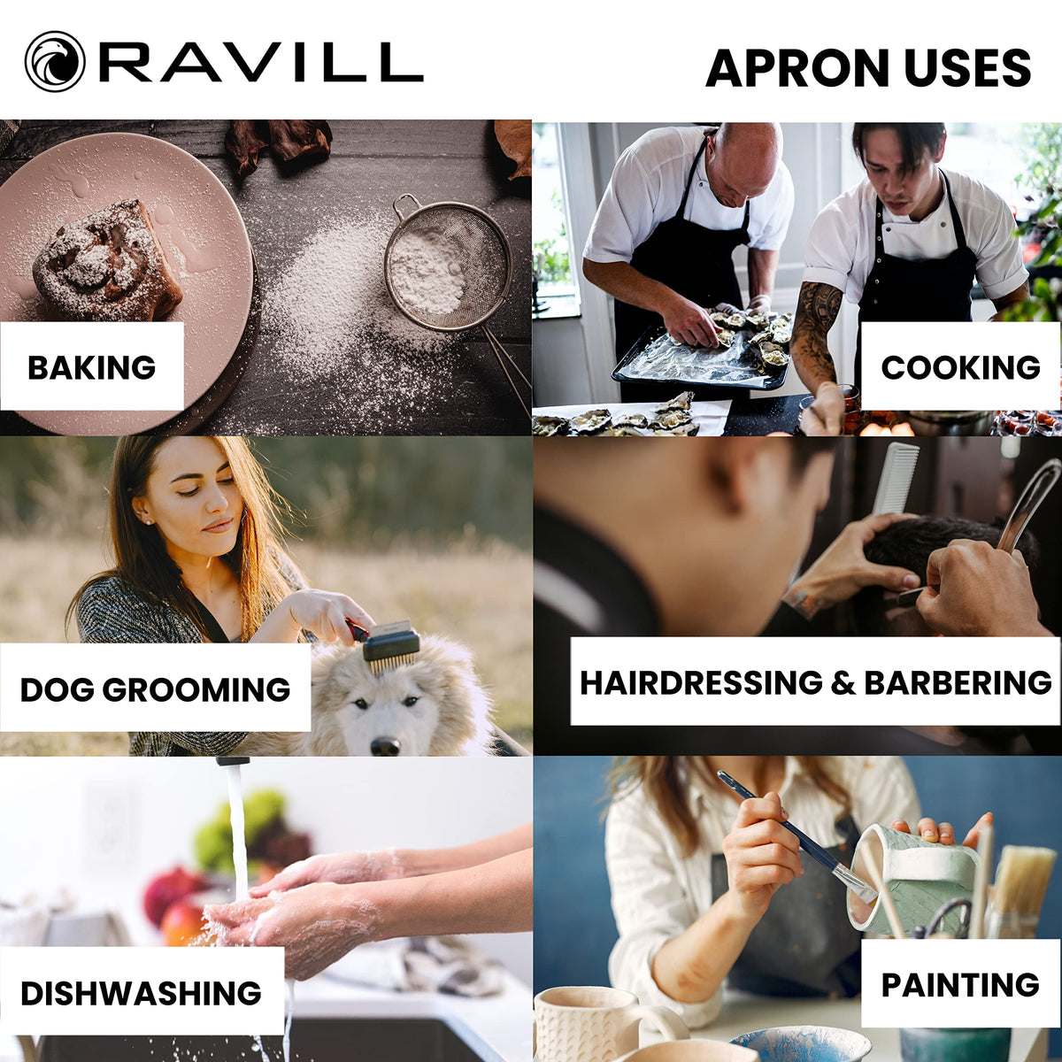 Ravill heavy-duty vinyl-coated apron resists oil and water spills.