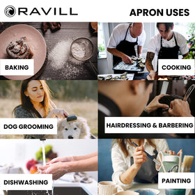 Ravill heavy-duty vinyl-coated apron resists oil and water spills.