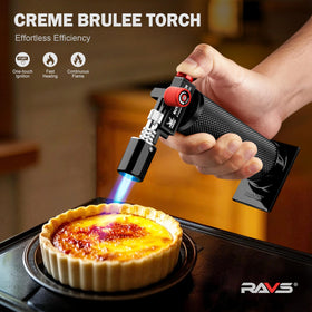 RAVS creme brulee torch adjustable flame for precise browning and finishing