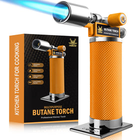 RAVS Creme Brulee Torch angled nozzle for precise caramelization.