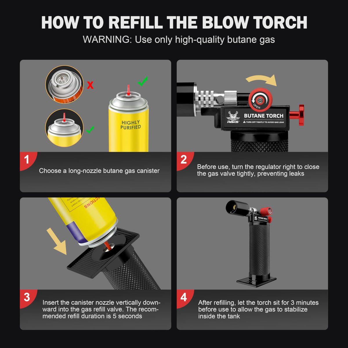 RAVS creme brulee torch gift-ready design suitable for cooks and makers