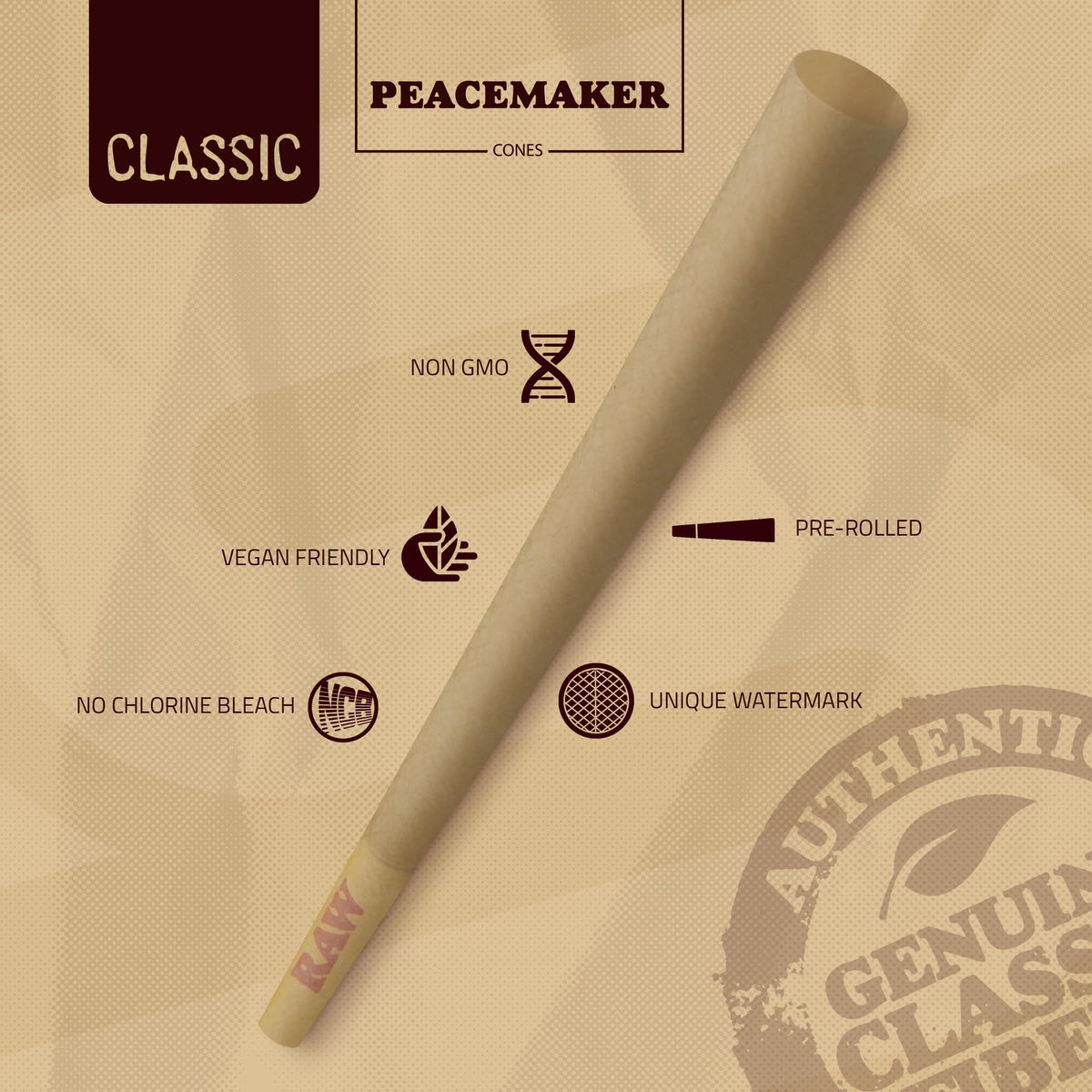 RAW Peacemaker Cones Classic 27-pack with tips included for easy packing