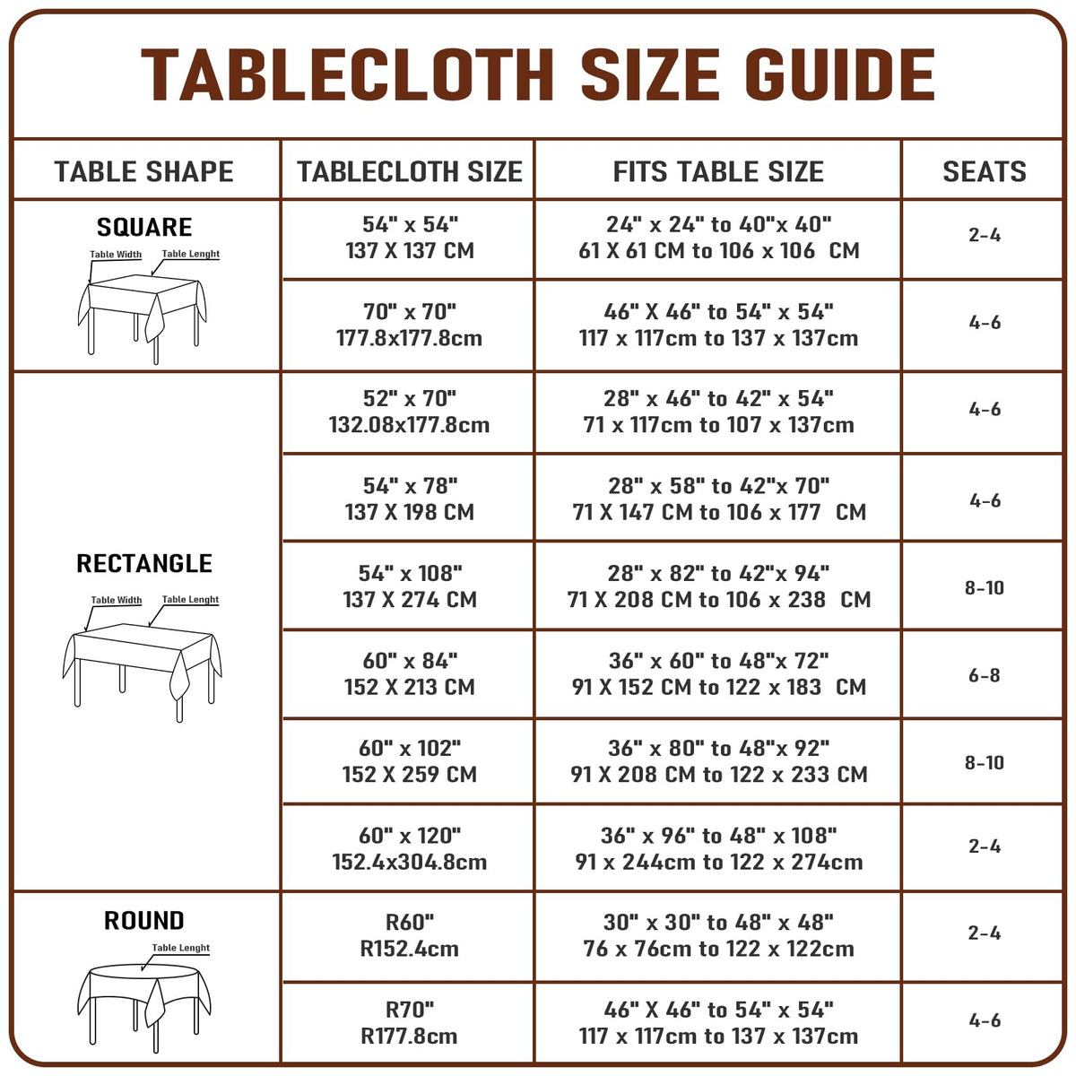 Rawgoodz clear tablecloth showing wood grain while preserving decor