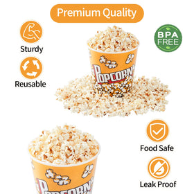 RAYMEA retro popcorn buckets side view, BPA-free design for safe snacking.