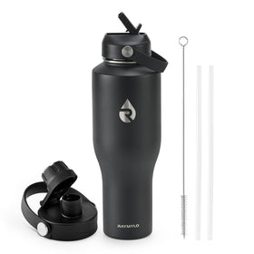 RAYMYLO 40 oz insulated bottle fits car cup holders for easy travel hydration