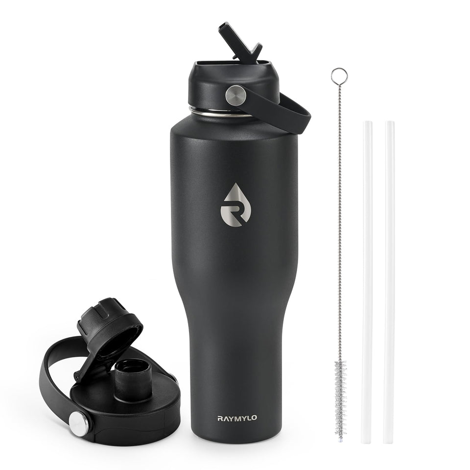 RAYMYLO 40 oz insulated bottle fits car cup holders for easy travel hydration