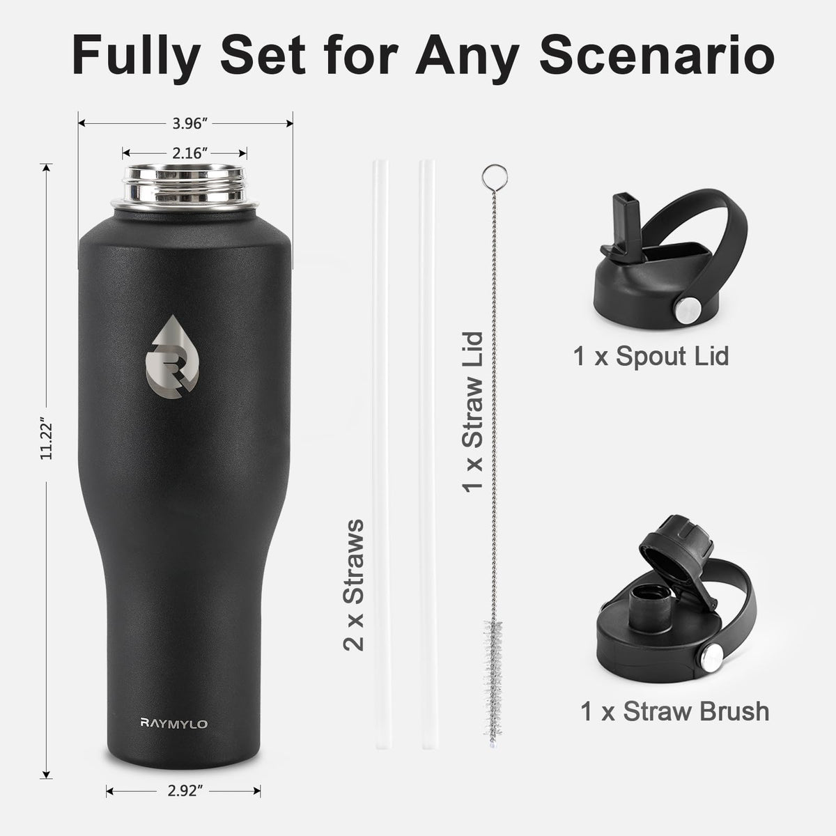 RAYMYLO wide-mouth design makes adding ice and cleaning simple