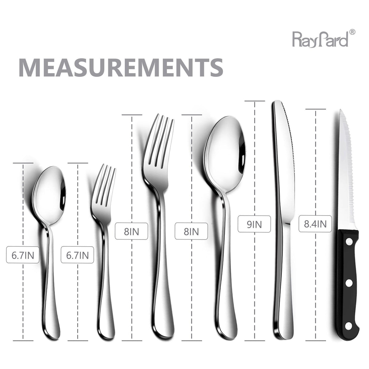 RayPard drawer organizer tray with five compartments keeps utensils neatly organized