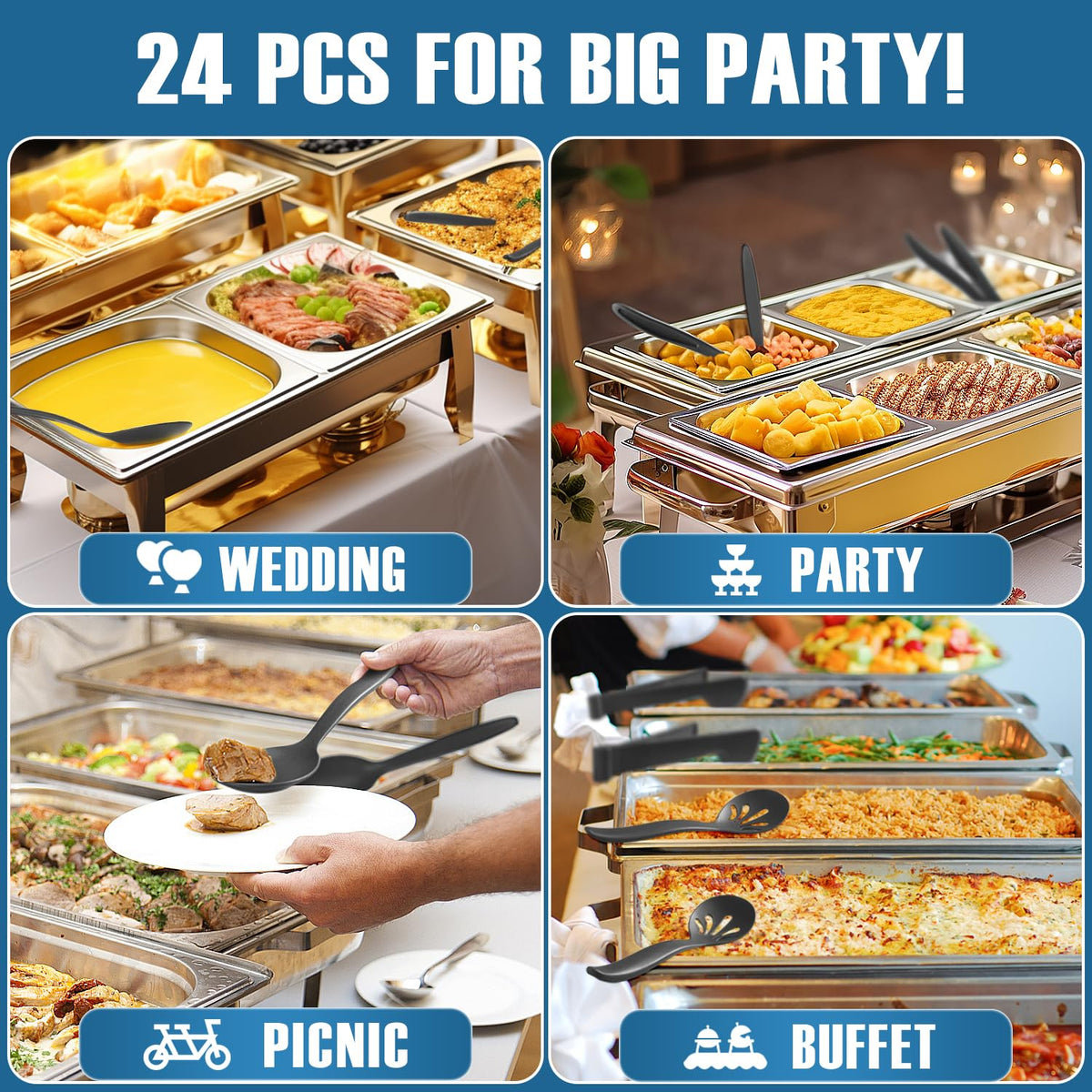 RayPard party buffet utensils create stylish, convenient serving setups
