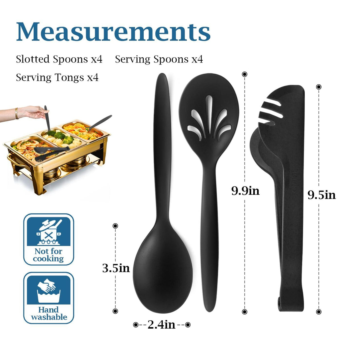 RayPard wheat straw slotted spoon 10 inch for draining servings.