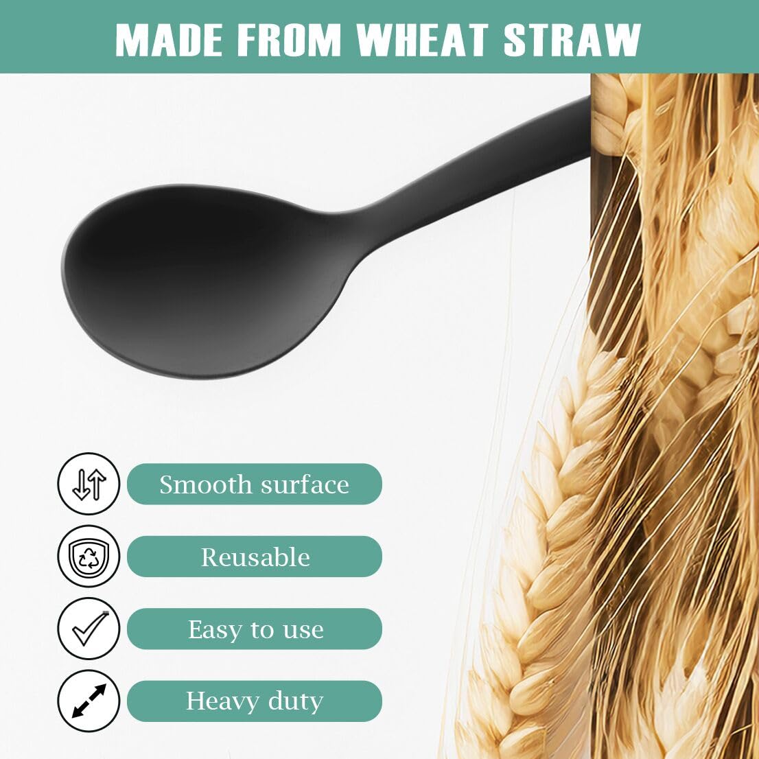 RayPard wheat straw utensils set 12 pieces for parties.