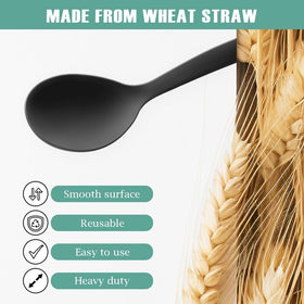 RayPard wheat straw utensils set 12 pieces for parties.