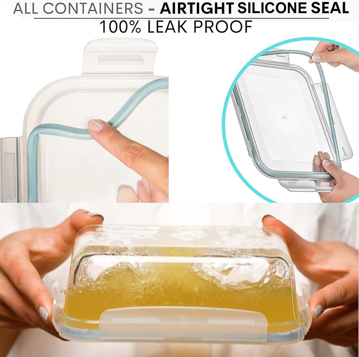 Razab 30 oz glass container with airtight lid for secure storage.