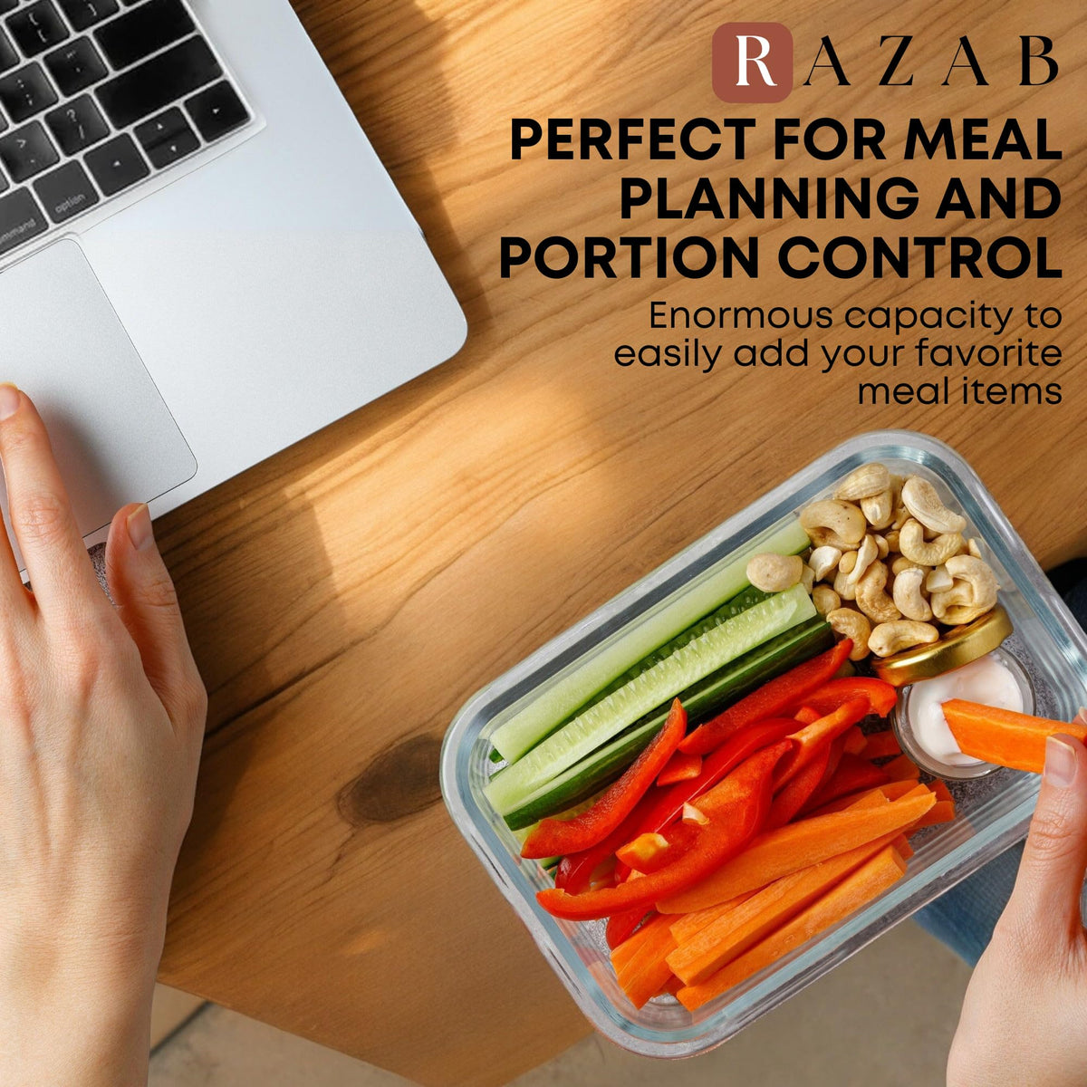 Razab dishwasher-safe glass containers for easy cleanup