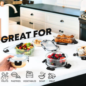 Razab 30pc glass storage square 800ml space-saving meal prep