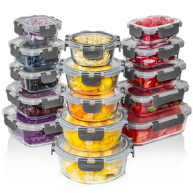 Razab 30pc rectangular 1040ml glass container with lid, ideal for meal prep and leftovers.