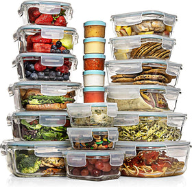 Razab 35-piece glass storage set with lids for leftovers and meal prep