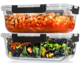 Razab large glass storage container with lids for organized meal prep.