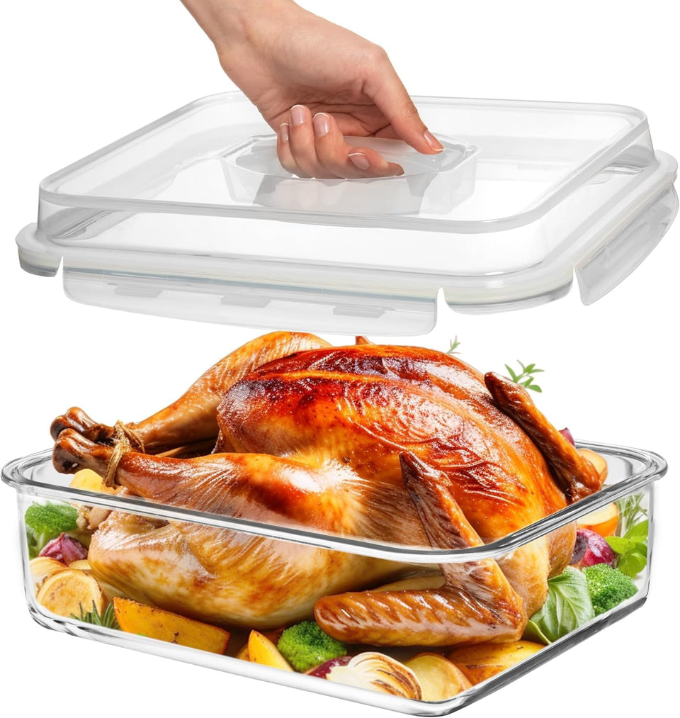 Razab 4800ml large glass container with locking lid for safe storage.