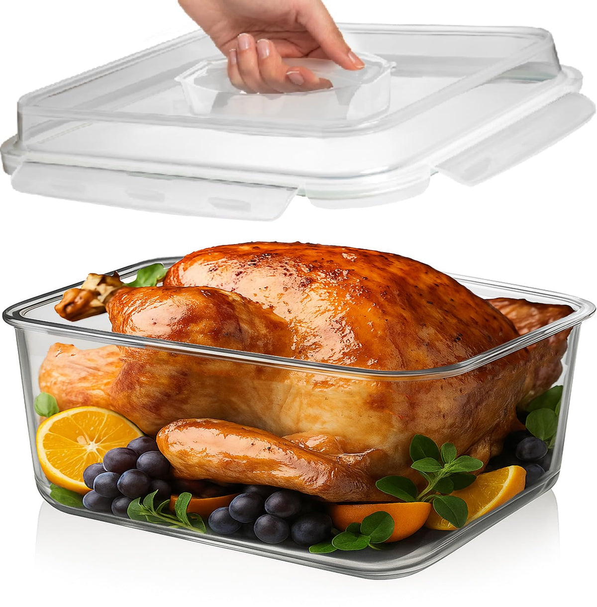 Razab 6500ml glass storage container with airtight locking lid for secure meal prep