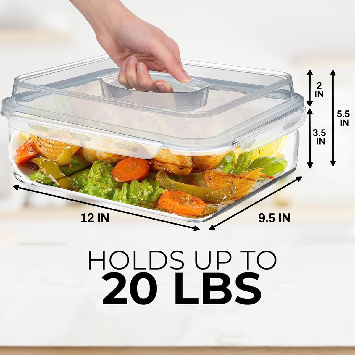 Razab airtight lid keeps contents fresh and spill-free.