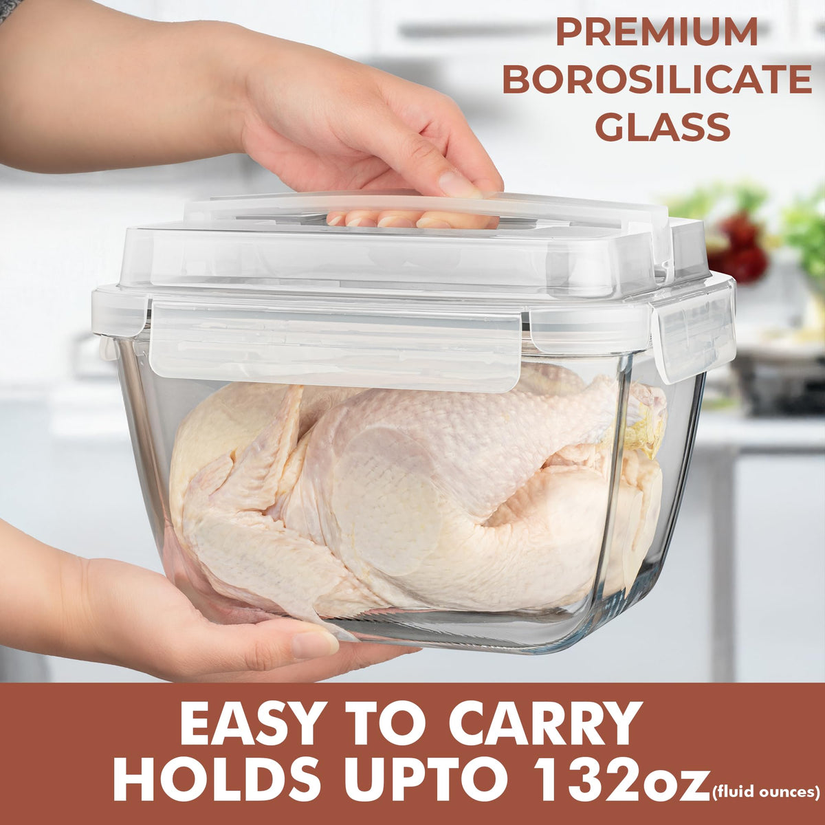Razab airtight snap-lock lid sealing a meal container to prevent spills.
