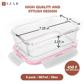 Razab airtight snap-lock lid close-up, silicone seal preserves freshness.