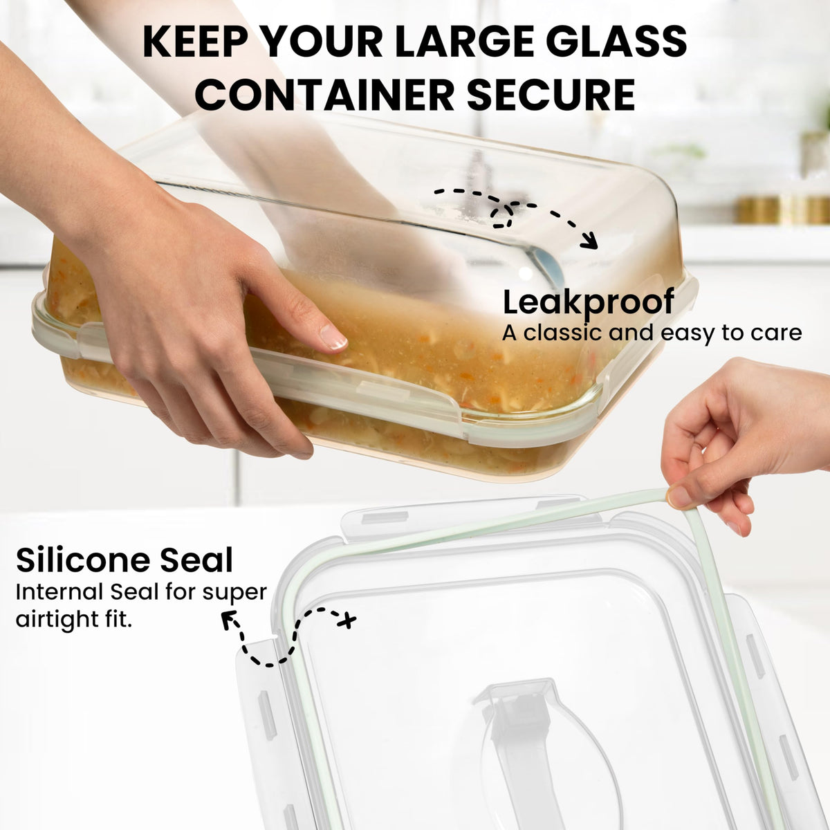 Razab BPA-free lid helps preserve freshness in fridge or freezer.