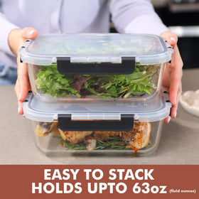 Razab borosilicate glass meal prep container keeps sauces fresh.