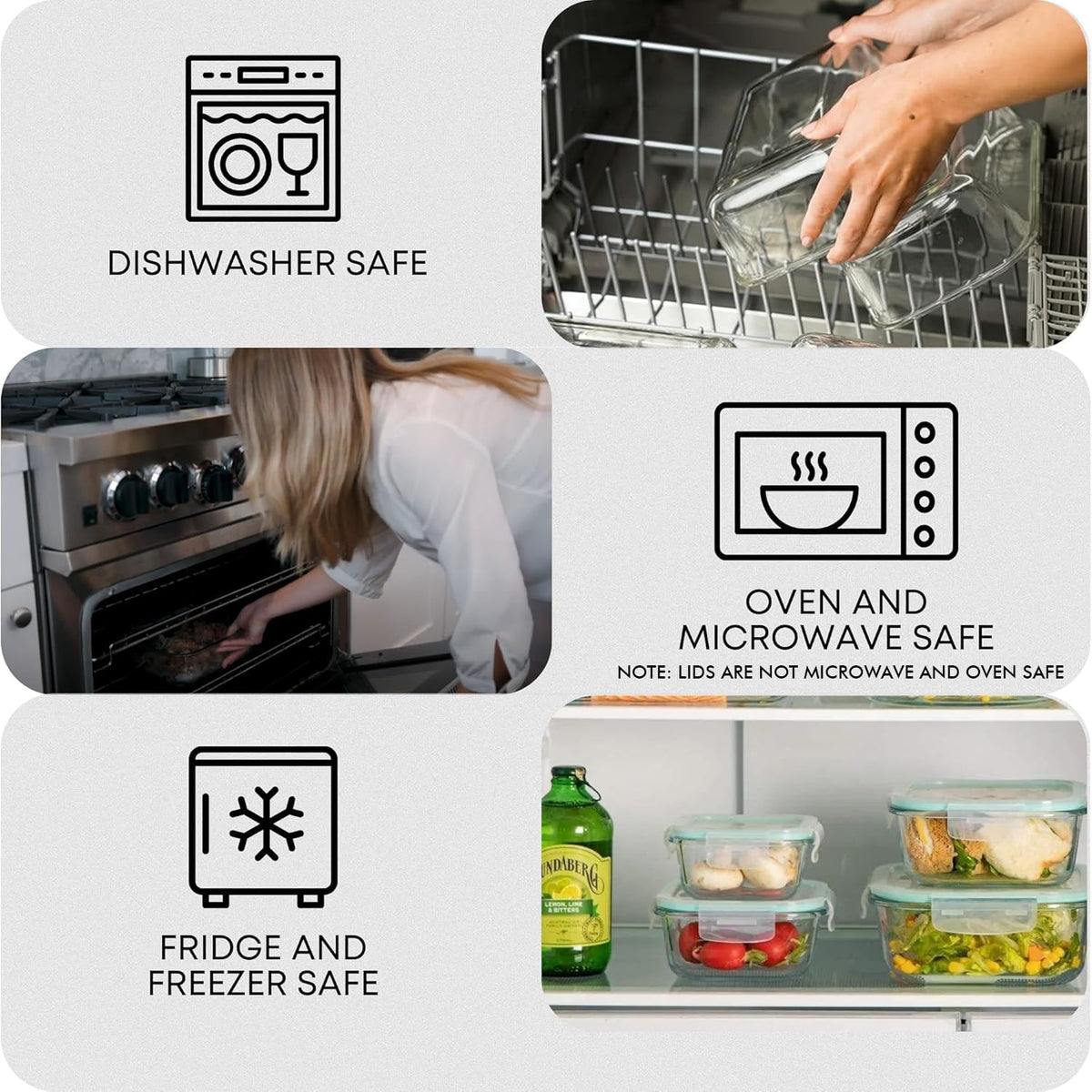 Razab borosilicate glass demonstrates microwave and oven safe features.