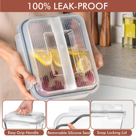 Razab BPA-free lid with removable silicone seal keeps food airtight.
