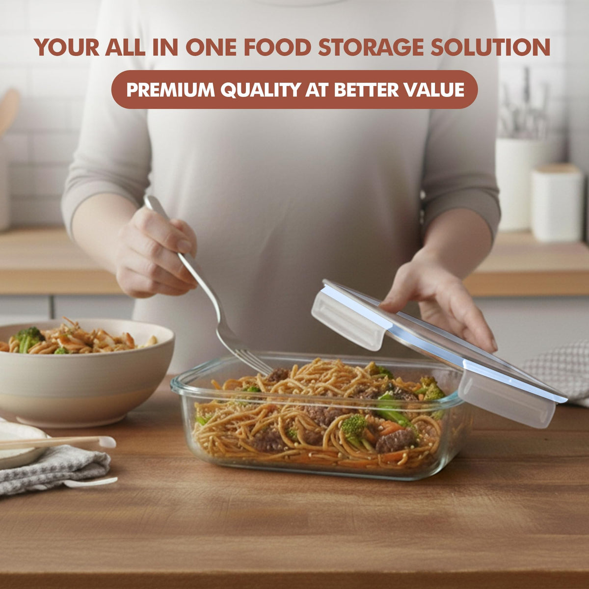 Razab dishwasher-safe glass containers simplify cleanup after meals.
