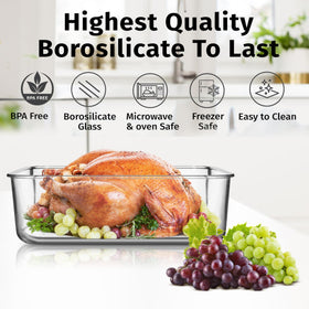 Razab top-shelf dishwasher safe glass container for easy cleanup.